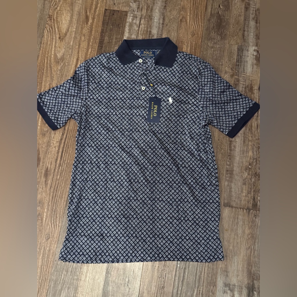 New With Tags Men’s Ralph Lauren Polo Collared Performance Cotton Shirt Blue